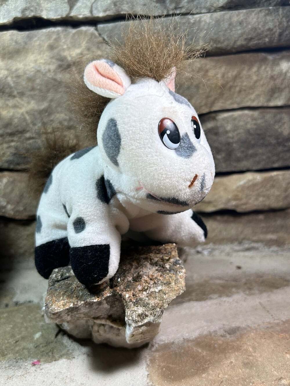 Vintage 1997 Galoob Pound Puppies Pony Gray Spotted Stuffed Plush Toy